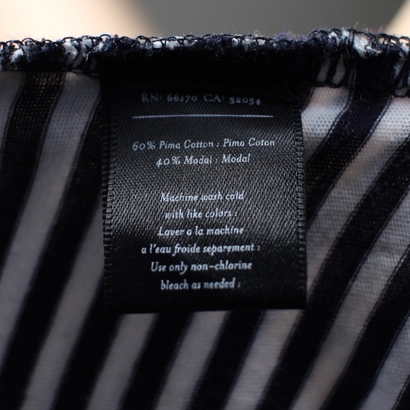 Anthropologie Deletta Blouse Ruffle Drape Striped - Picture 7 of 9